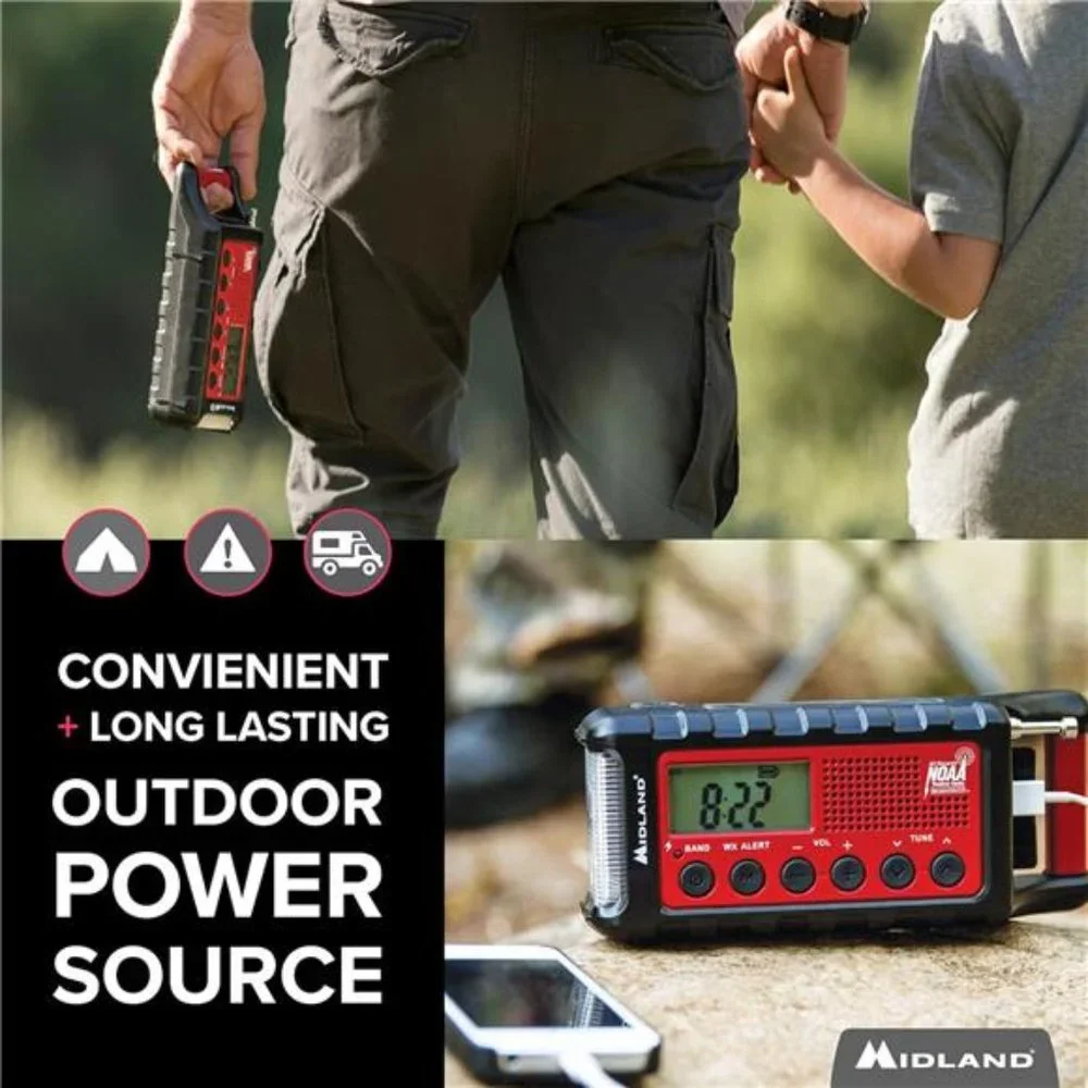 Emergency Crank Weather AM/FM Radio - Multiple Power Sources, SOS Emergency - Picture 6 of 6